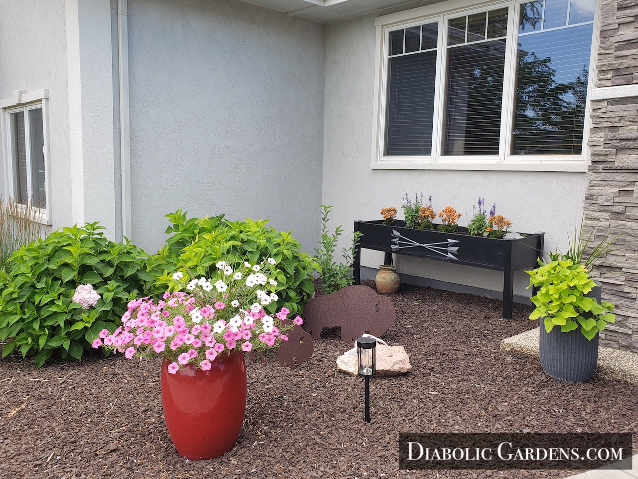 DGF Linda - cute landscaping south of walk path near front door