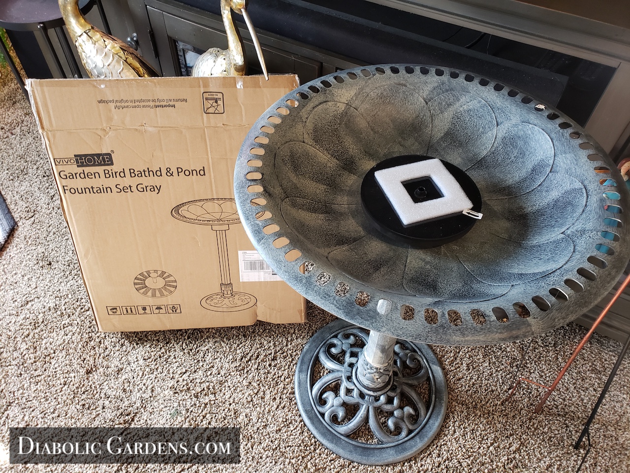 Butterfly garden water fountain bird bath